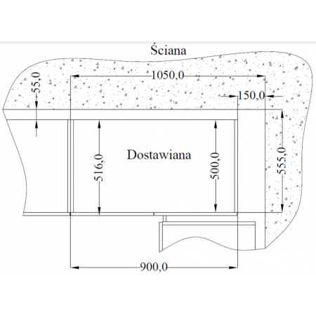 Szafka narożna 105 cm CREMA dąb cremona / antracyt 105 ND 1F BB